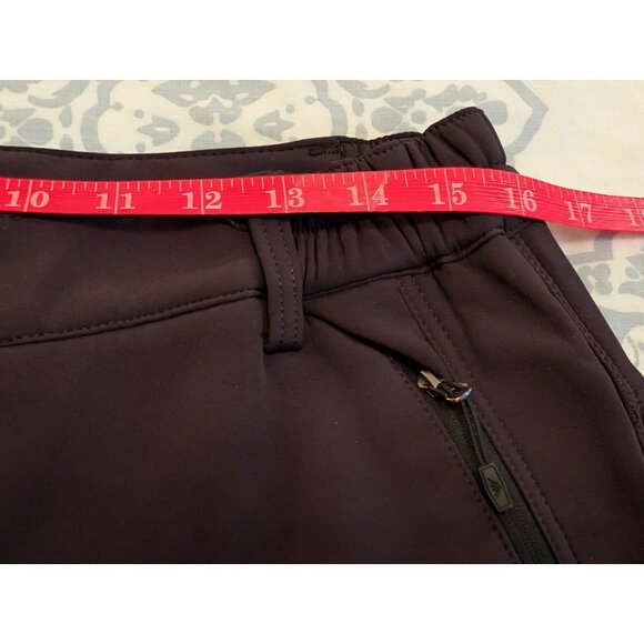 Mens Outdoor Fleece Lined Softshell Black Pants US Large Elastic Waistband Zip - Picture 6 of 9